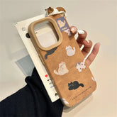 Cat Leather Winter Phone Case